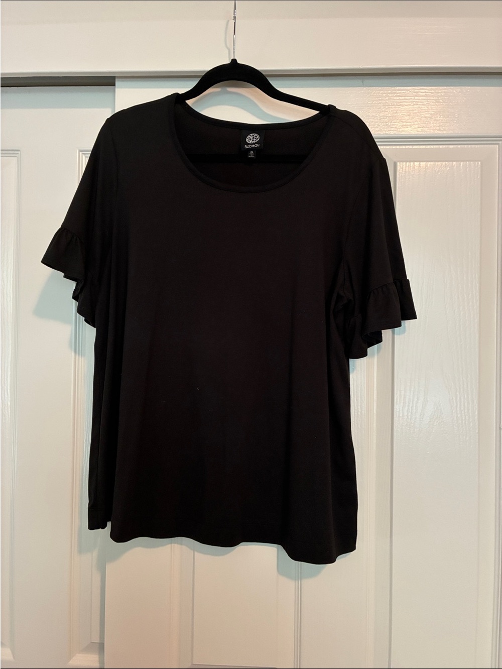 Babeau Black Short-Sleeve Ruffle Tee